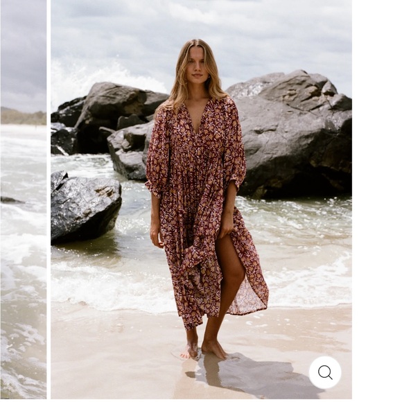 Daughters of India Floral Kyra Sumac Midi Dress - Picture 3 of 10